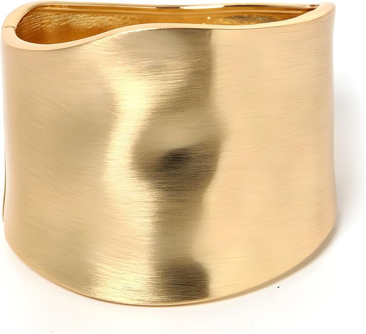 Wide Cuff Chunky Gold Bracelets for Women Open Cuff Bangles Adjustable Wrist Cuff Bracelets for Women