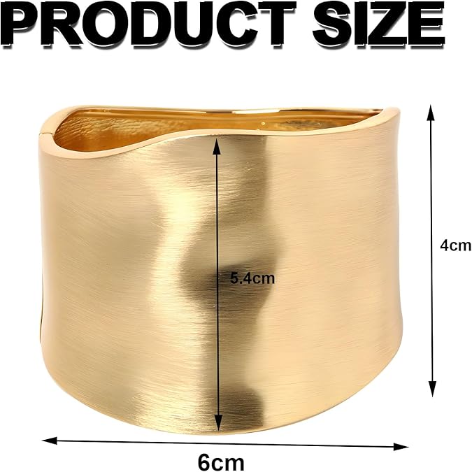 Wide Cuff Chunky Gold Bracelets for Women Open Cuff Bangles Adjustable Wrist Cuff Bracelets for Women
