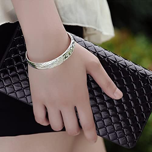 925 Sterling Silver Cuff Bangle Bracelets Adjustable Jewelry Fashion Simple Open Bangles Cuff Jewelry for Women Mom Wife Mothers Day Valentine Gift